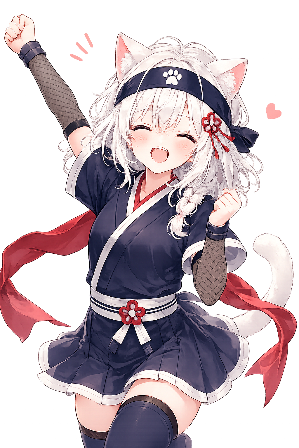 Yuki cheering with a big smile